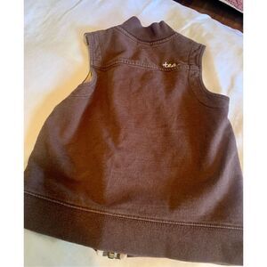 Tea Brown Cotton Zip Up Vest